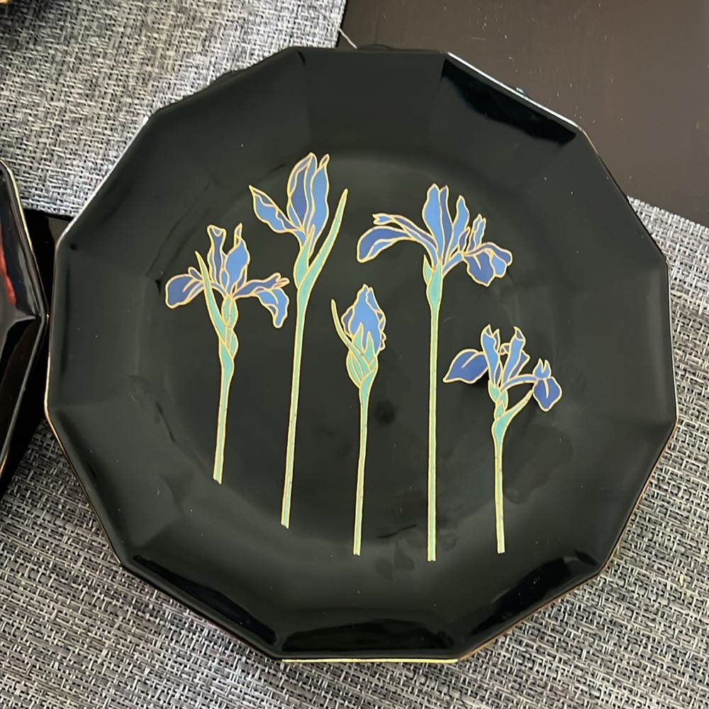 Vintage set of 4 plates Otagari Blue Iris original. - Picture 3 of 3